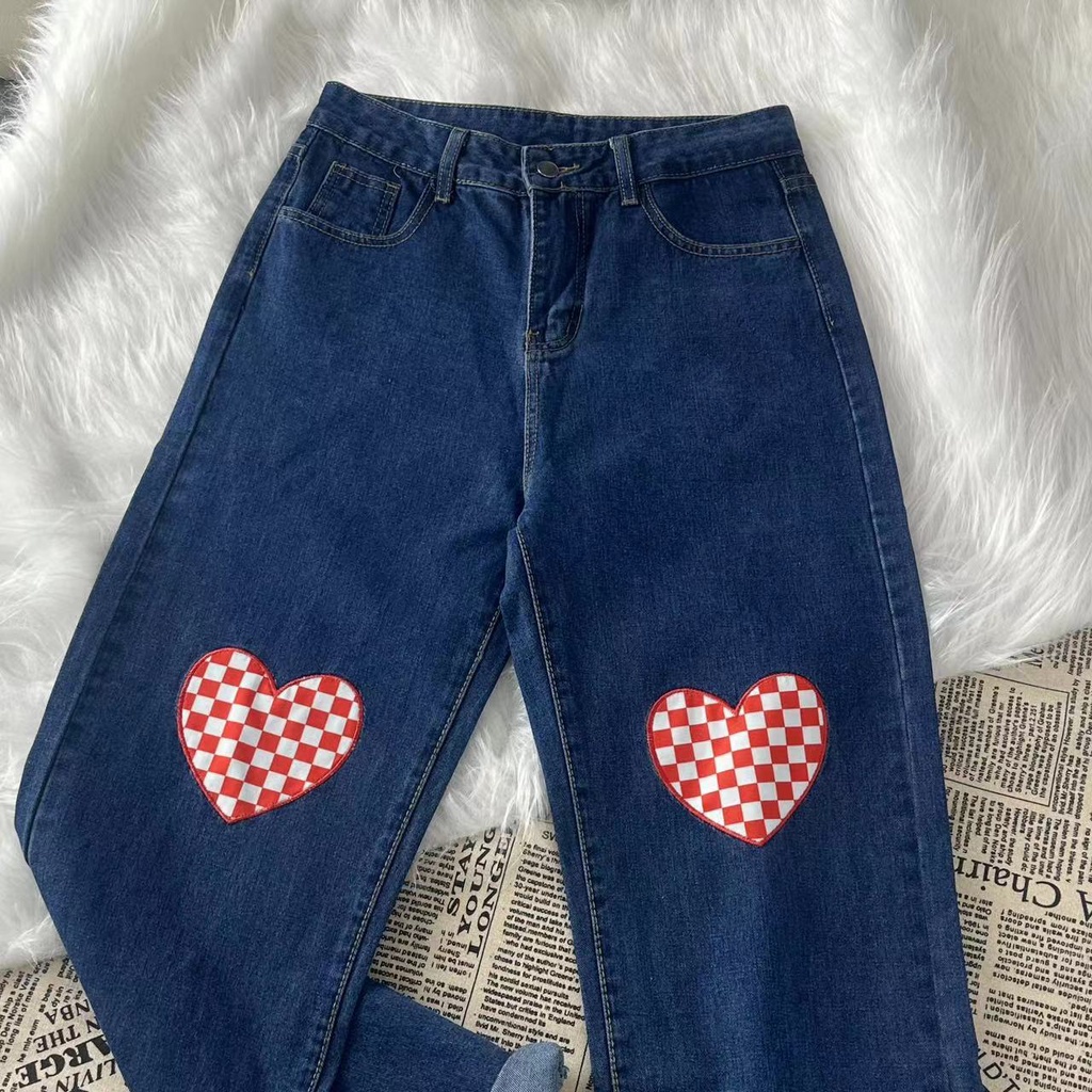 LOVE Jeans Kulot / Highwaist Loose Celana Jeans Wanita Street Style