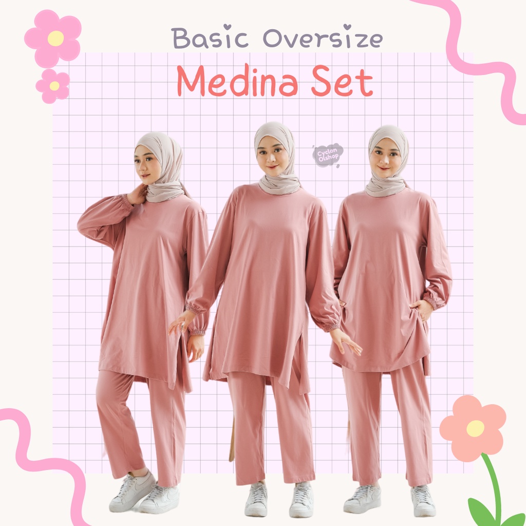 [CYC | COD] REAPICT | Medina Set Kaos | Cotton Combed | Atasan + Bawahan Trend Setelan Wanita Murah Best Seller