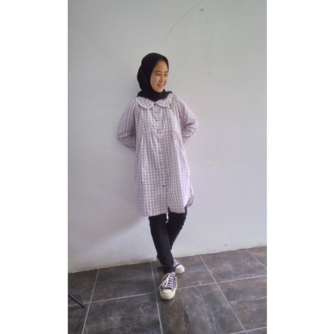 Tunik Corniche  | Motif Kotak-Kotak | Brand Original | TH.231512C22