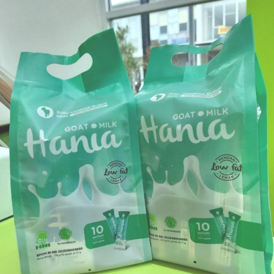 

Hania Susu kambing Bubuk Skim Low Fat Goat Milk Herbal HNI HPAI (1 Pak = 10 Sachet)