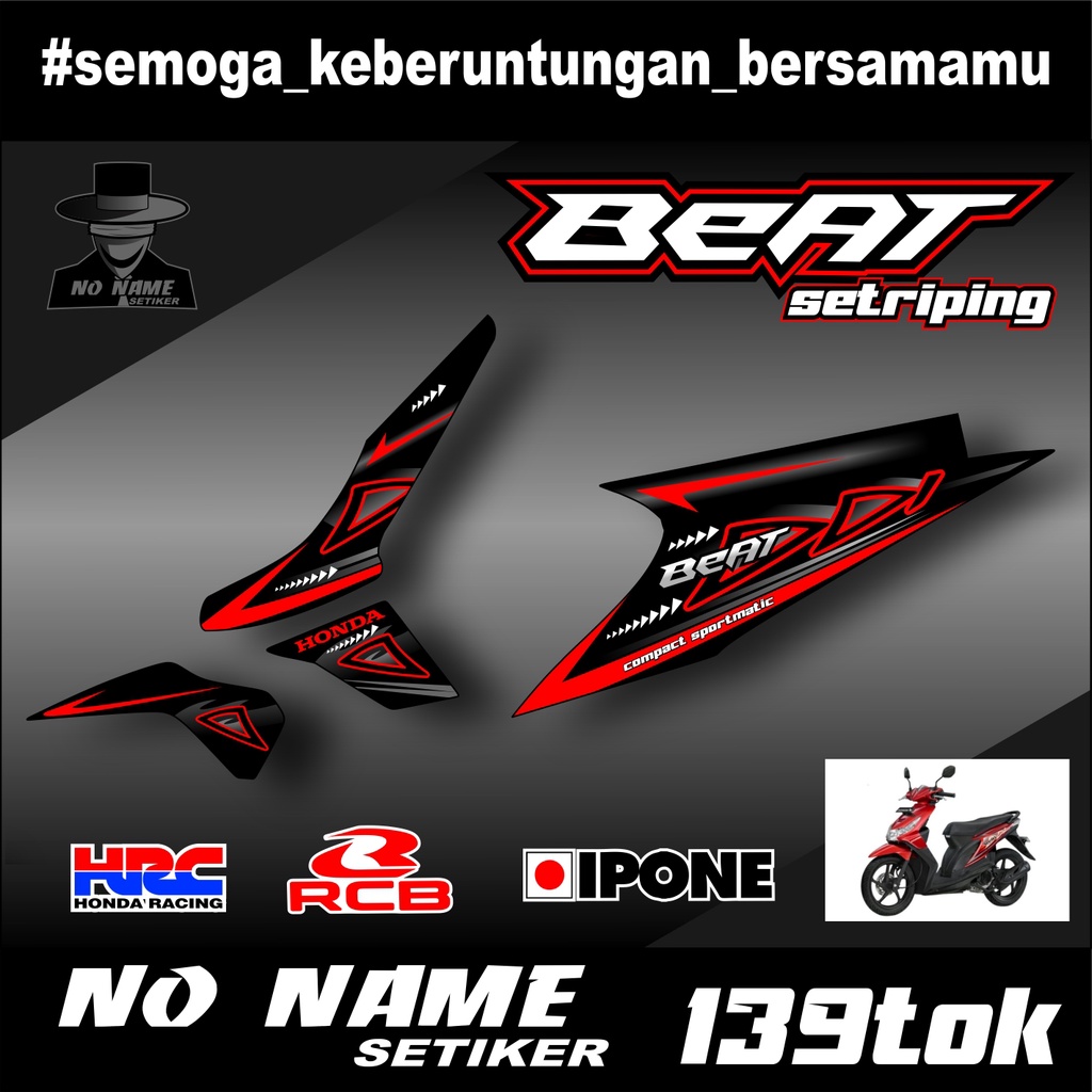 Striping Beat Karbu 2008 2009 2010 2011 2012 (139tok) Variasi Sticker Stiker Skotlet Motor Scotlite List