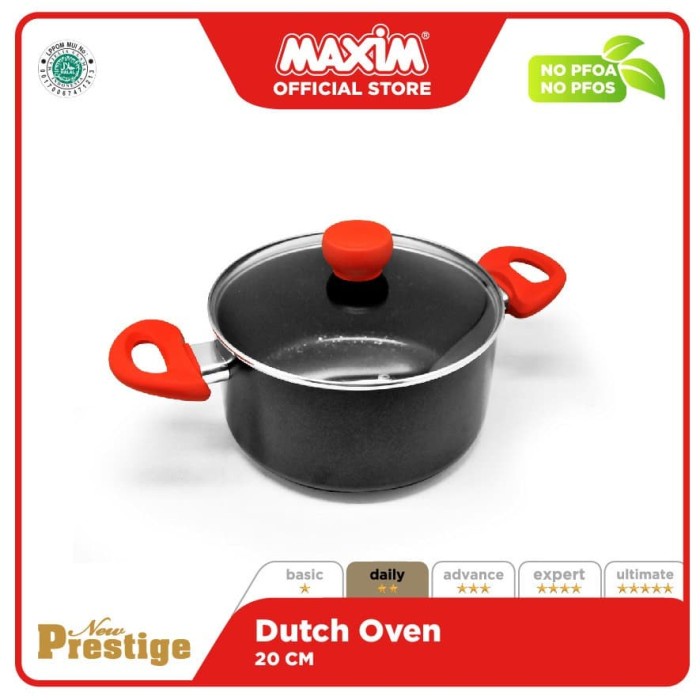 [Panci] Maxim New Prestige Panci Teflon Anti Lengket 20Cm + Tutup Kaca [Dapur]