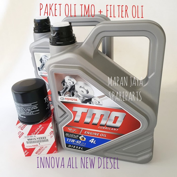 PAKET OLI TMO DIESEL dan FILTER OLI INNOVA REBORN DIESEL murah