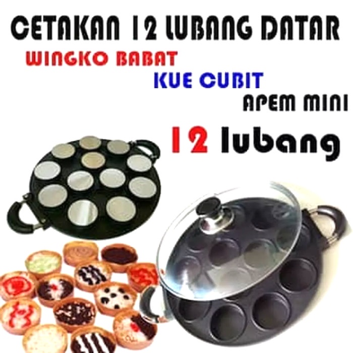 Cetakan kue martabak mini happy call 12 lubang datar kue lumpur