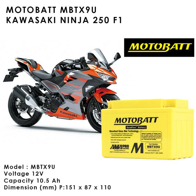 Aki Kering Kawasaki Ninja 250 Fi Motobatt Mbtx9U Baru Original Debezzz