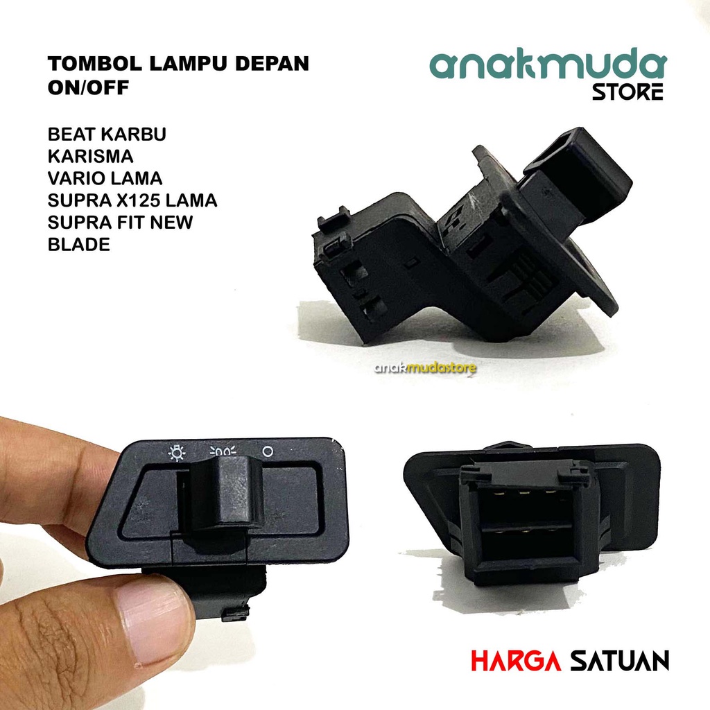 Saklar Lampu Depan Motor 3 PIN On Off Motor Beat Karbu Revo Vario Lama Supra X Fit Blade Karisma Kar