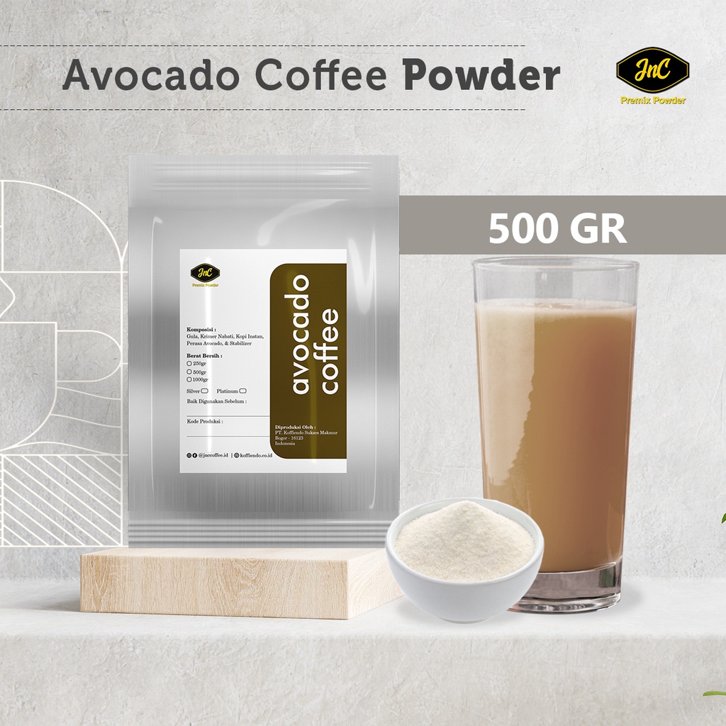 

JnC Avocado Coffee Silver Powder 500gr I Bubuk minuman Alpukat Kopi