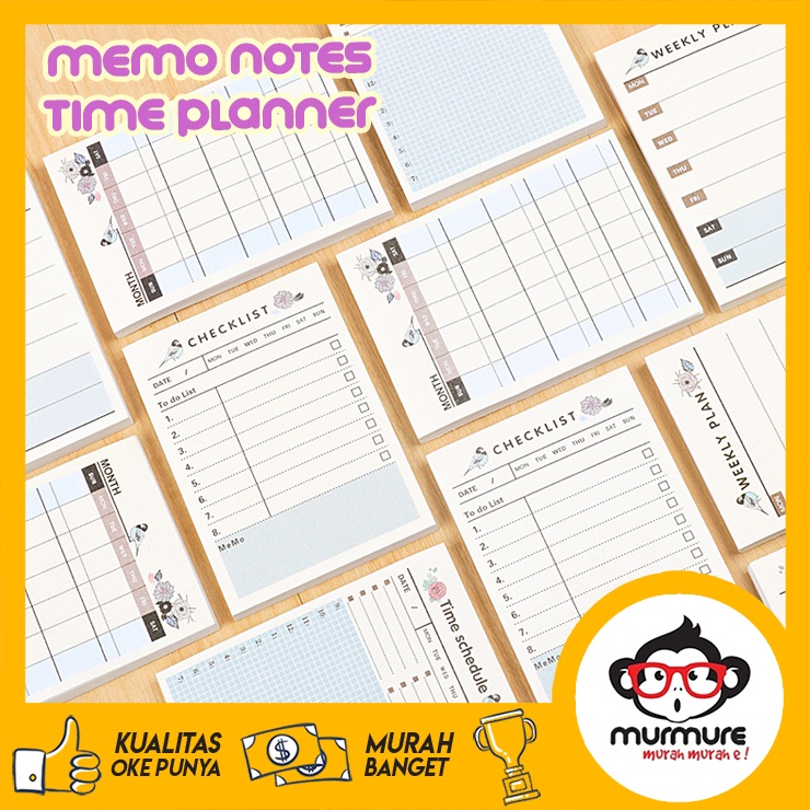 

MURMURE | MEMO STICKY NOTE CHECKLIST WEEKLY PLAN MONTHLY PLAN TIME SCHEDULE