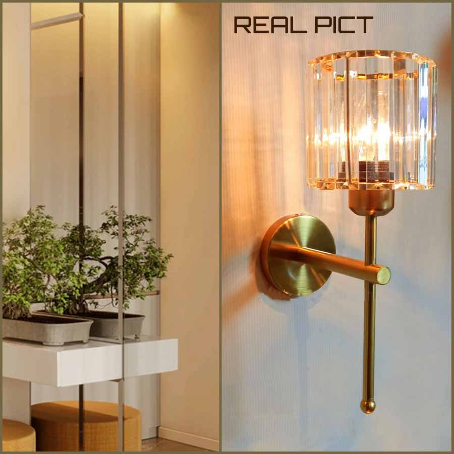 Lampu hias dinding kristal ori asli MODERN CRYSTAL persegi panjang premium simple elegan light livin