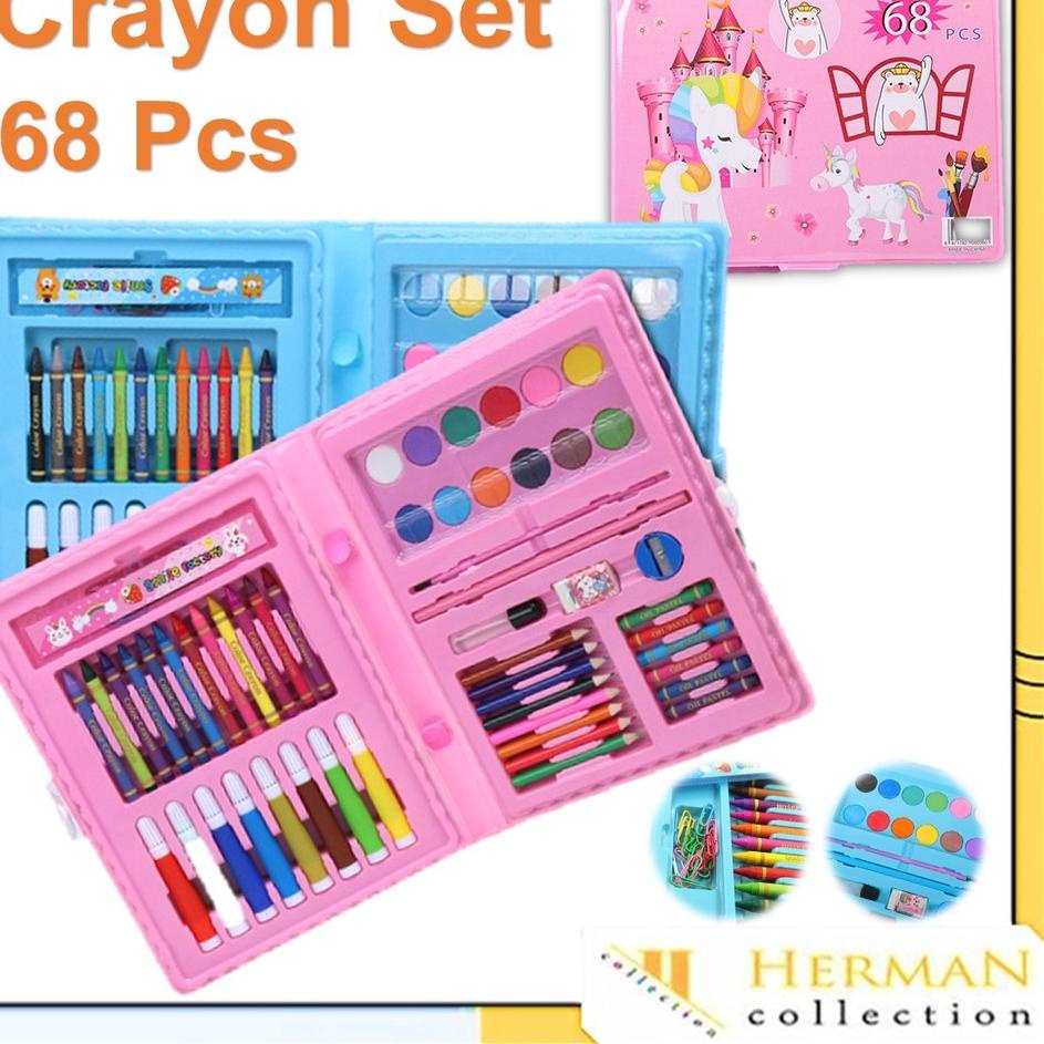 

Star HC Drawing Set 68Pcs Oil Pastel Crayon 68 IN 1 Set Krayon Mewarnai dan Melukis Lengkap dengan Cat Air Alat Mewarnai Anak Anak Bentuk Koper serbuuu !