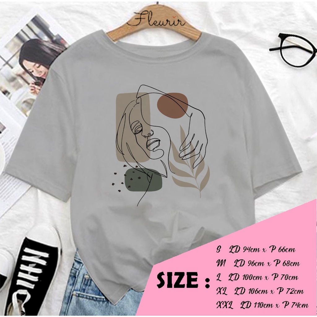 FLEURIR - COD KAOS WANITA GIRL ART PRIA REMAJA DEWASA UNISEX TSHIRT JUMBO