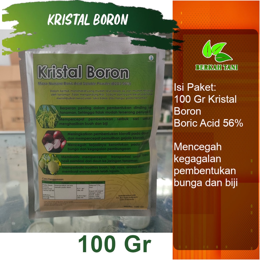 Pupuk Kristal Boron 100 Gram Boric Acid Kristalon Boron