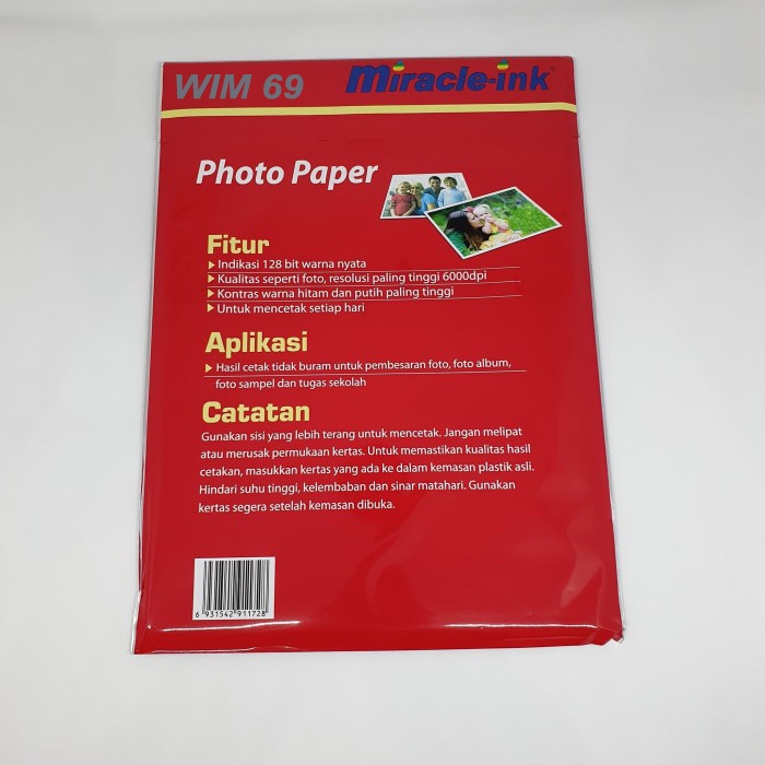 Kertas Foto / Photo Paper 115 Gr Gsm A4 Inkjet Glossy Paper Miracle
