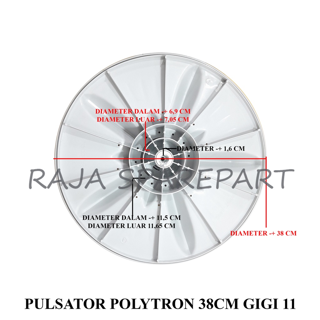 BALING-BALING MESIN CUCI ZEROMATIC/PULSATOR POLYTRON 38CM GIGI 11