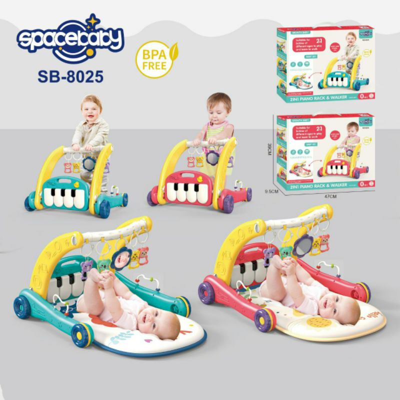 SIYA ✨FREE BUBBLEWRAP PUSH WALKER BABY ACTIVITY WALKER ALAT BANTU JALAN ANAK DORONGAN BAYI SPACEBABY SB 8109 SB 8110 SB 8025 2IN1 PLAYGYM+WALKER BABY WALKER SPACEBABY WALKER MASTELA DORONGAN BAYI