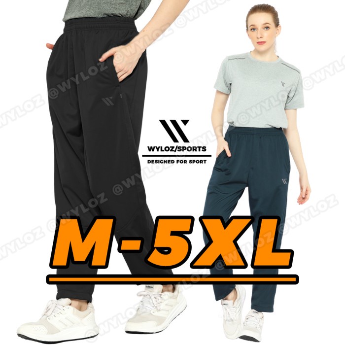 Celana Training Pants Olahraga Jumbo Big Size Wyloz Sport Cewek Wanita - Acak, L (H0W0) Celana Panja