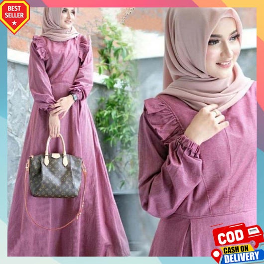 Gamis Dewasa Elegan Games Lebaran 2023 Model Terbaru Longdres Wanita Simpel Games2021 Seragam Abaya 