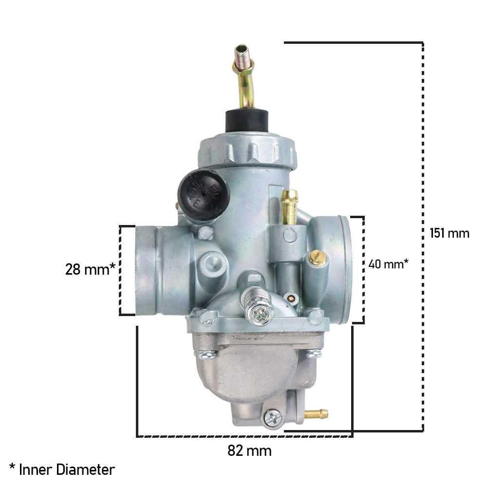 Karburator Motor Carburetor Engine Motorcycle 28 mm - VM24 - Silver