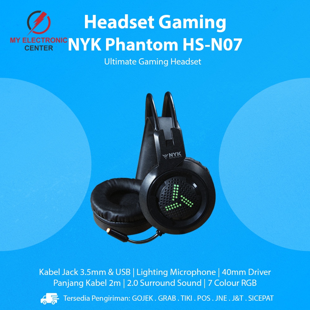 Headset Gaming NYK Nemesis Phantom HS-N07 Headphone Laptop Komputer PC HP