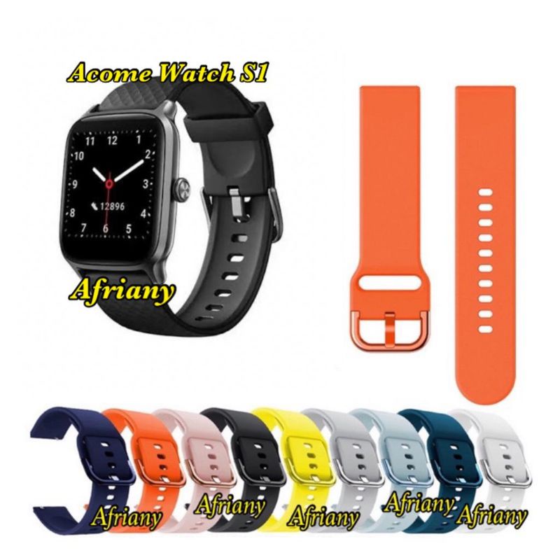 Strap Acome Watch S1 / Acome Watch S1 Plus / Acome Watch C1 Tali Jam Rubber Colorful Buckle Model Active