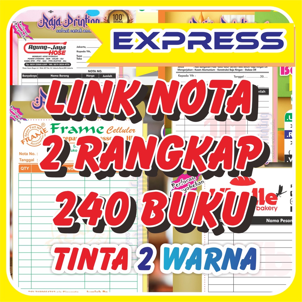 

Express 2-3 hari ~Grosir Nota Custom 1/4 Folio 2 Rangkap Tinta 2 warna