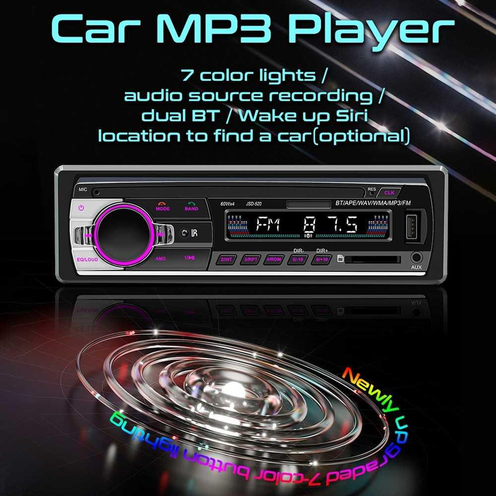 Taffware Tape Mobil MP3 Player Audio Car Bluetooth Hands Free Call - JSD520 - Black