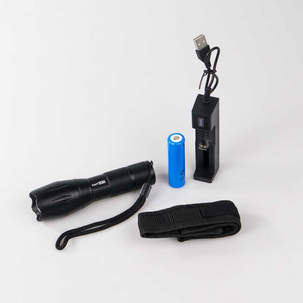 TaffLED Paket Senter LED Flashlight Cree XM-P50 + Baterai + Charger - E17