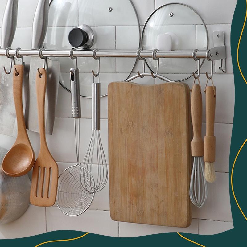 ➭ Rak Dapur Gantungan Spatula Panci Peralatan Dapur Stainless Steel Anti Karat Premium ✬