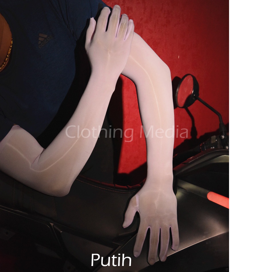 Sarung Tangan Panjang Glossy Oil Mengkilap Transparan Stocking Nylon Glove V5