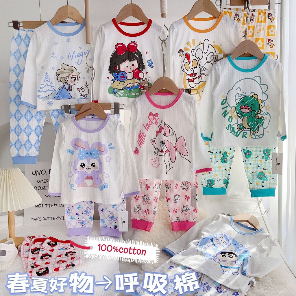 Baju tidur anak set / baju piyama anak / baju babydoll anak / baju tidur anak lengan panjang / baju 