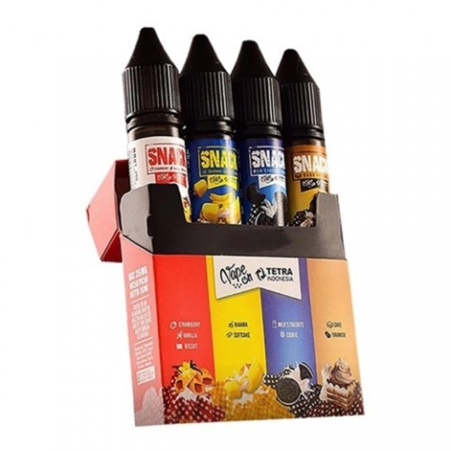 Snack isi 4 Rasa Strawberry/Banana/Cookie/Tiramisu @15ML 25MG Saltnic
