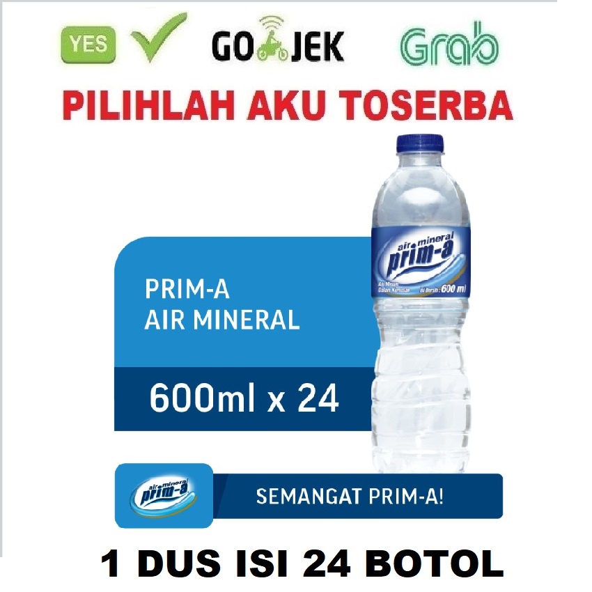 Air Mineral Prima Prim-A Botol Pet 600 ml - (HARGA 1 DUS ISI 24)