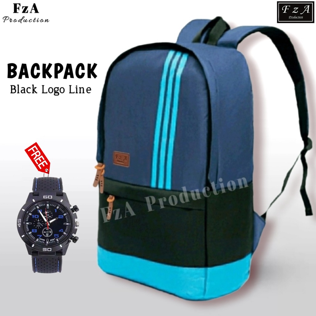 Tas Ransel Pria Wanita Distro Tas Laptop  Ransel Punggung Backpack Original Free Jam Tangan Sport