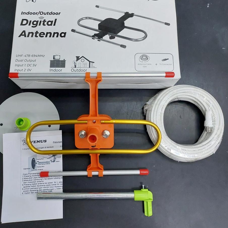 ♩ Venus Antena Indoor Outdoor V.2 Cabe Rawit Premium + Kabel 10M ♤