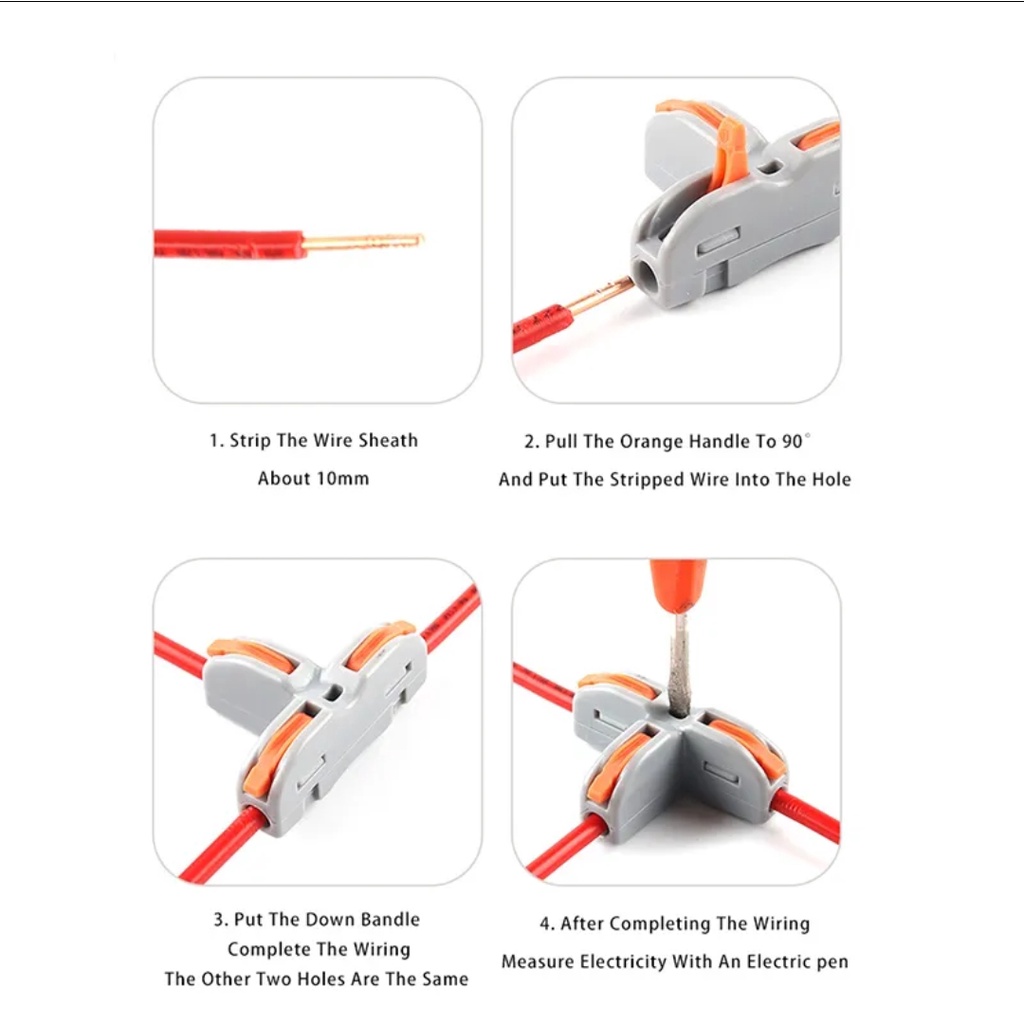 Terminal Blok Konektor T11 Quick Connector T Type Kabel Cabang 3