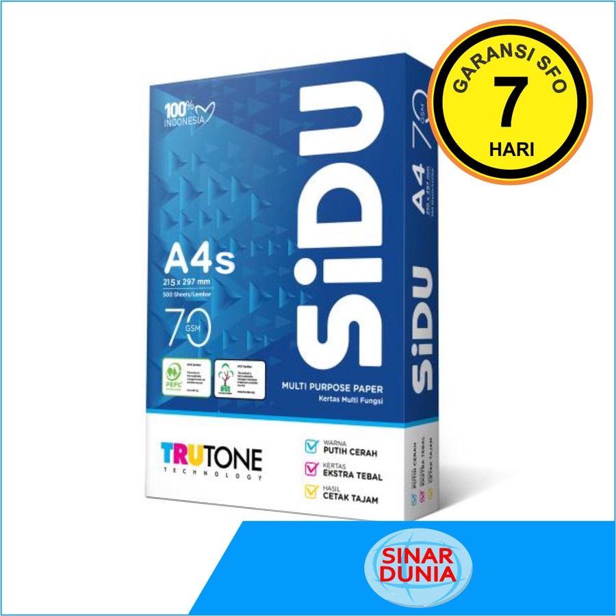 

Kertas HVS A4s 70 gsm - Sidu - SFO Semarang Official