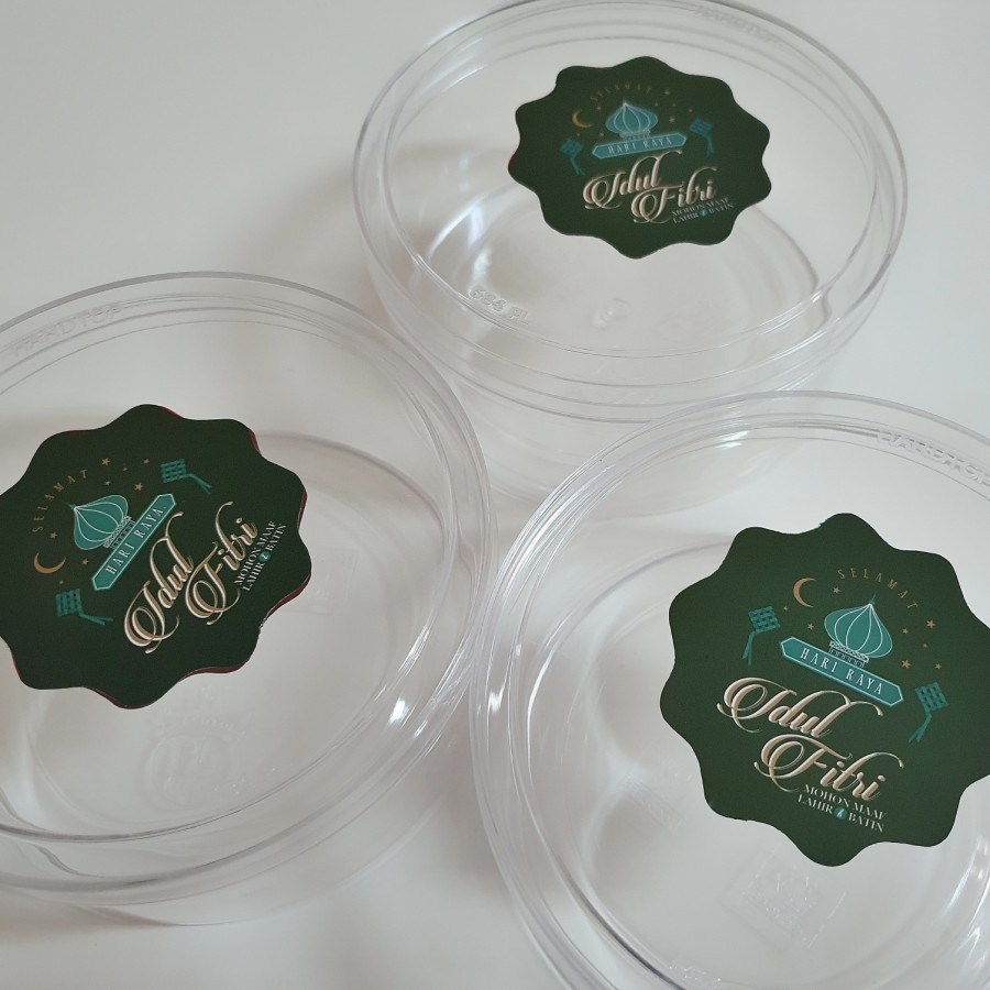 

(5 pcs) stiker toples 250gr edisi eid mubarak sticker ribbon kue kering lebaran label hari raya idul fitri