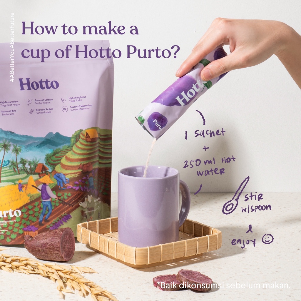 Hotto Purto Multigrain with Purple Potato Ubi Ungu 1 Pouch 16 Sachet