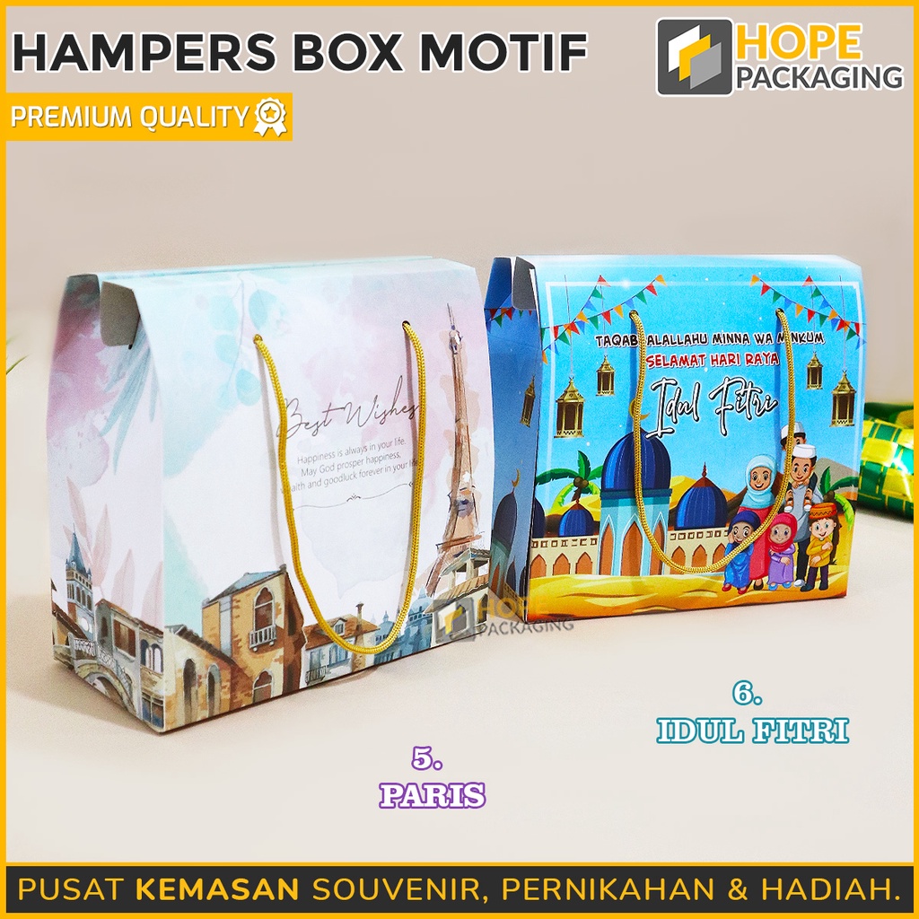 Sale Murah Hampers Gift Box Paper Lebaran / idul fitri Bungkus Kacang Buah Kue mubarak Kranjang Cola box motif idul fitri