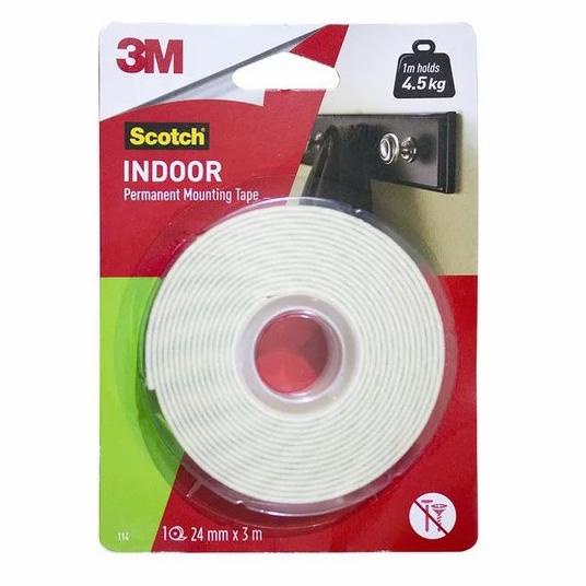 

Double Tape 3M Scotch 114 Indoor Permanent Mounting Tape 24mm 3m sal01