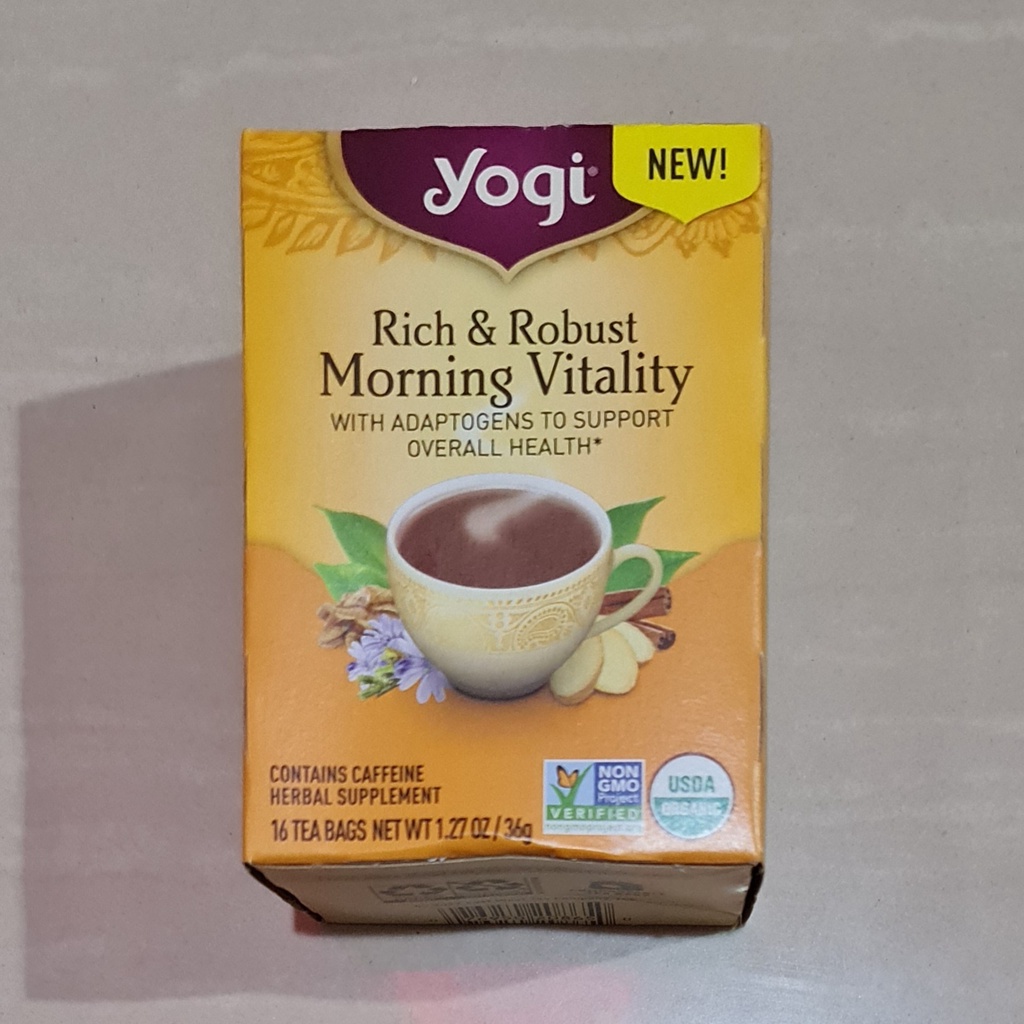 Yogi Tea Rich &amp; Robust Morning Vitality With Adaptogens 16 x 2.25 Gram