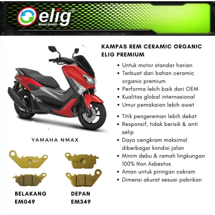 KAMPAS REM ELIG DEPAN BELAKANG NMAX N MAX 150 / ALL NEW NMAX 155 ASLI ORIGINAL