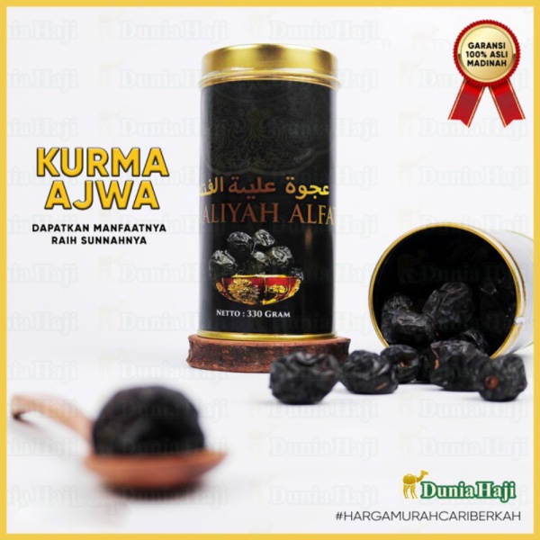 

Dijual Kurma Ajwa Aliyah Al Fatih KALENG Exclusive 330 GRAM Asli Madinah Limited