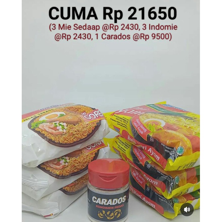 

Promo hemat Mie sedaap Indomie plus Carados