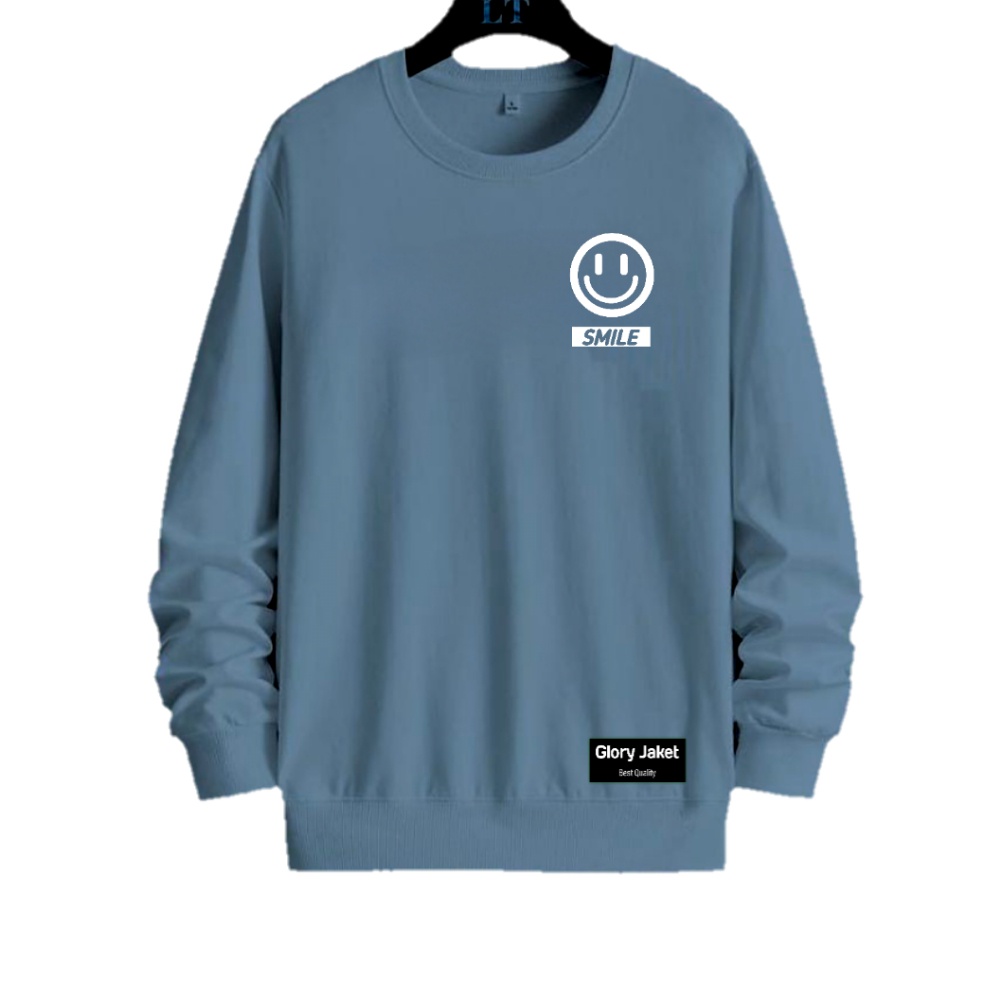 Sweater Crewneck Pria Wanita Smile Cocok untuk di pakai sehari hari