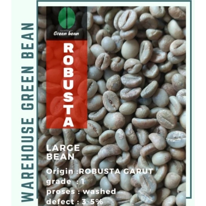 Green Bean / Biji kopi Robusta GARUT - Large Bean - 1kg