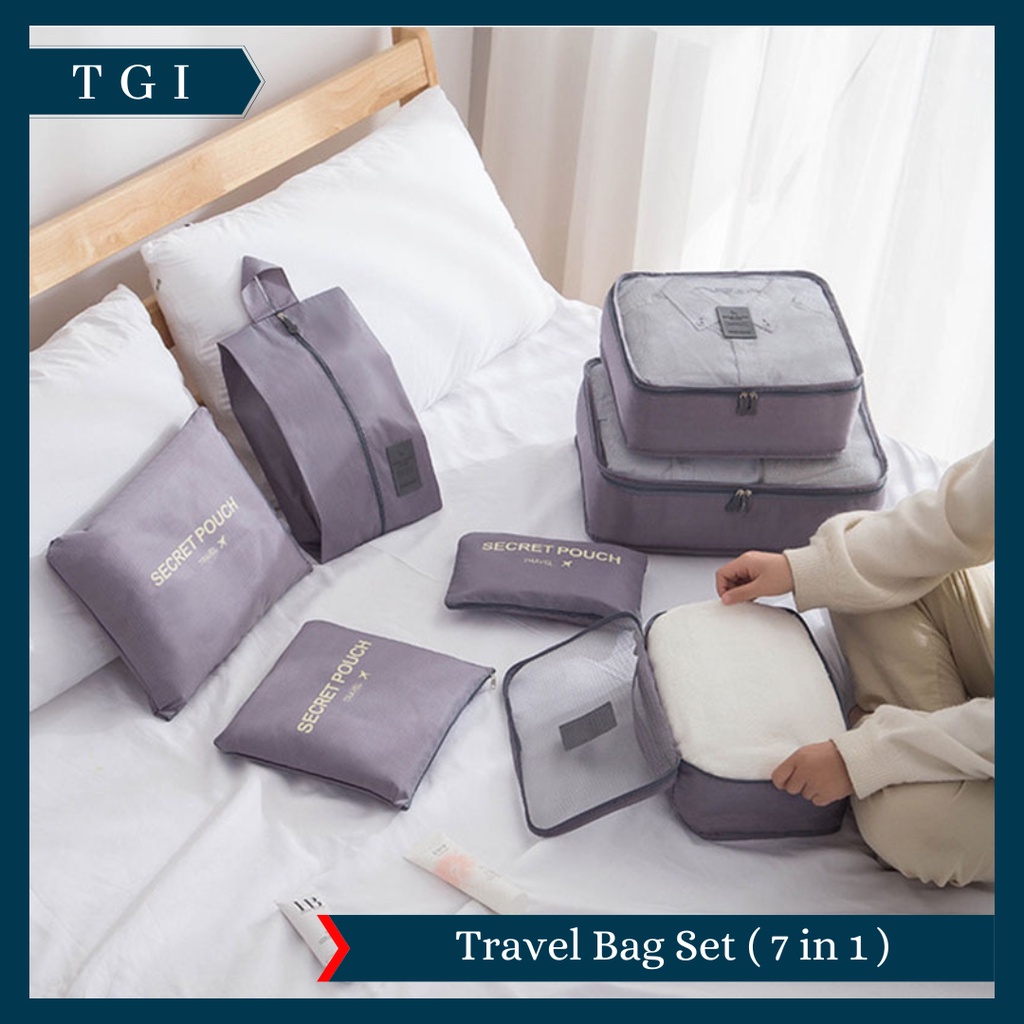 TGI - [7 IN 1] TRAVELLING BAG / TAS ORGANIZER KOPER / STORAGE LUGGAGE BAG / TAS PENYIMPANAN TRAVEL / ORGANIZER BAG SET