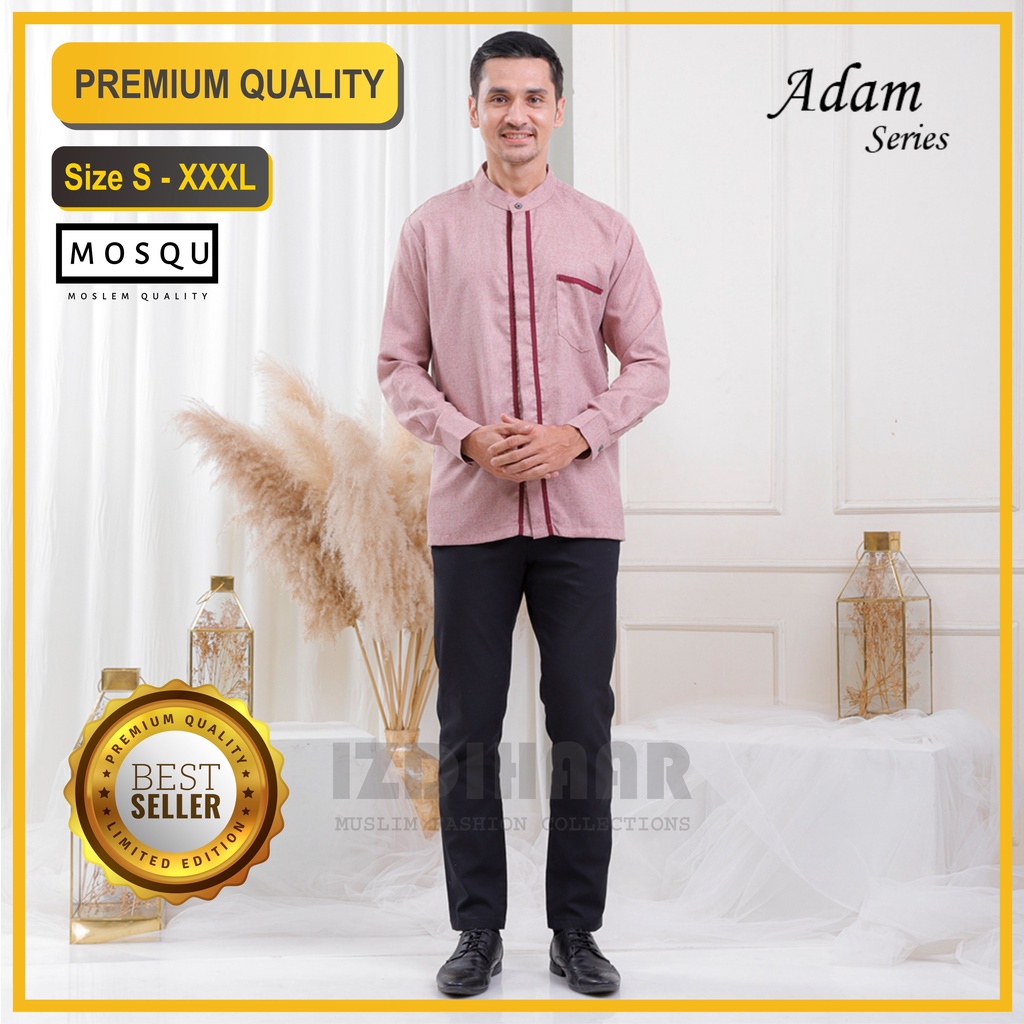 Baju Koko Dewasa Kemeja Koko Pria Lengan Panjang Premium Model Adam
