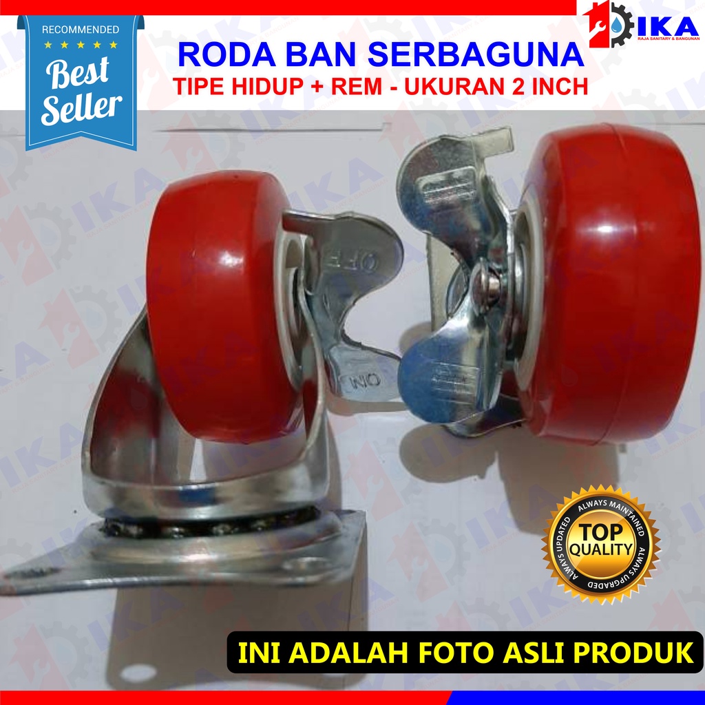 Roda Kastor Plate Pvc Nylon Hidup 2 inch, Caster SKK 2 inch. Troly Troley Etalase (1 pcs)