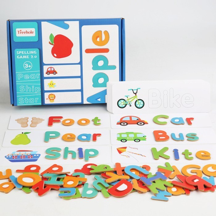 mainan anak  MALOTOYS - Spelling Game Treehole Alphabet Huruf Mainan Kayu Toys Anak - Blue(D9R8) mai